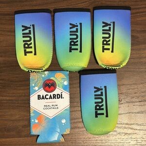 Set Of 4 TRULY HARD SELTZER / 1 BACARDÍ | Beer Sleeve Cooler Koozie Can Cooler